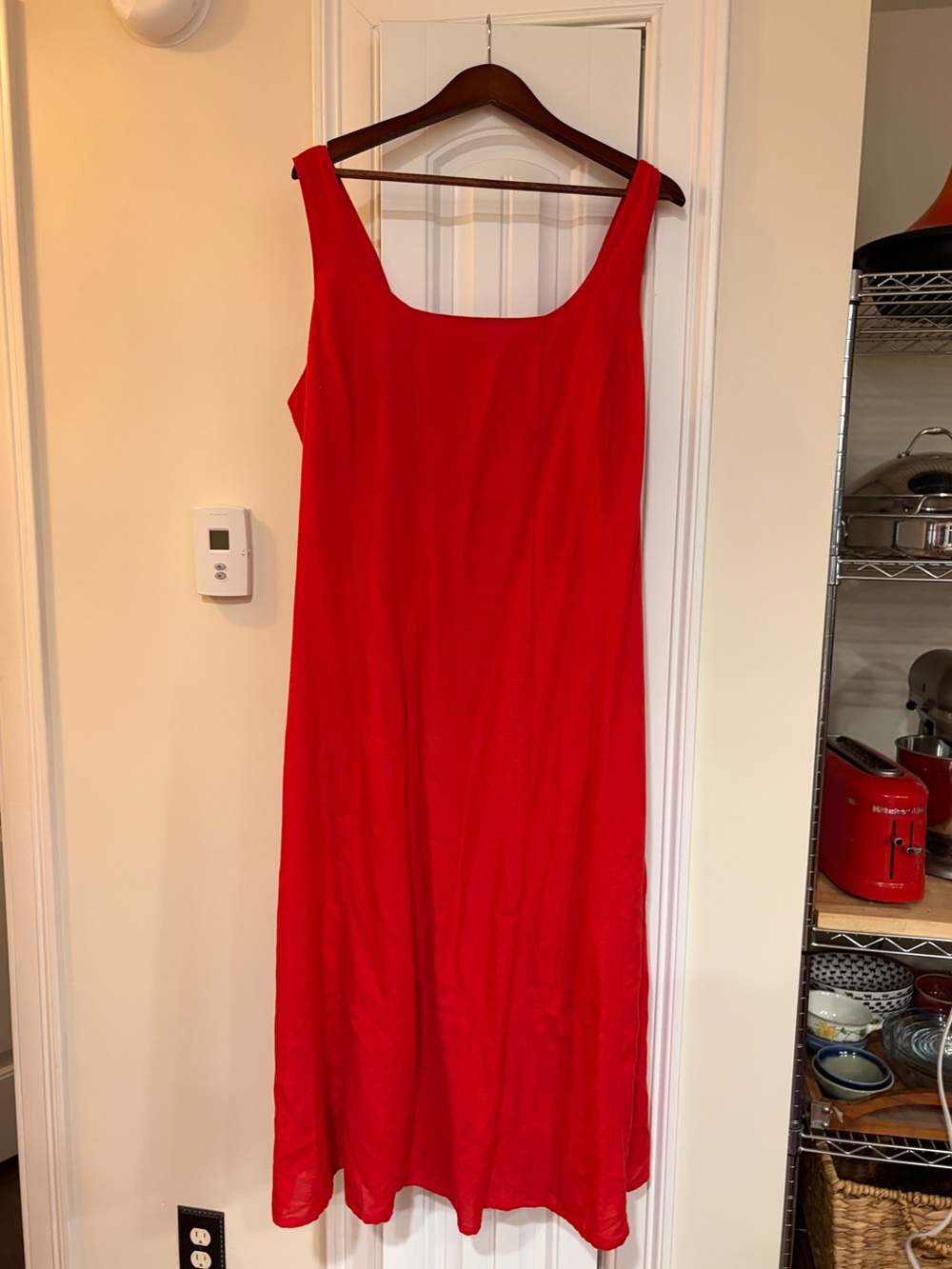 Women's Red Sleeveless Maxi Dress - Timeless Evening Slip